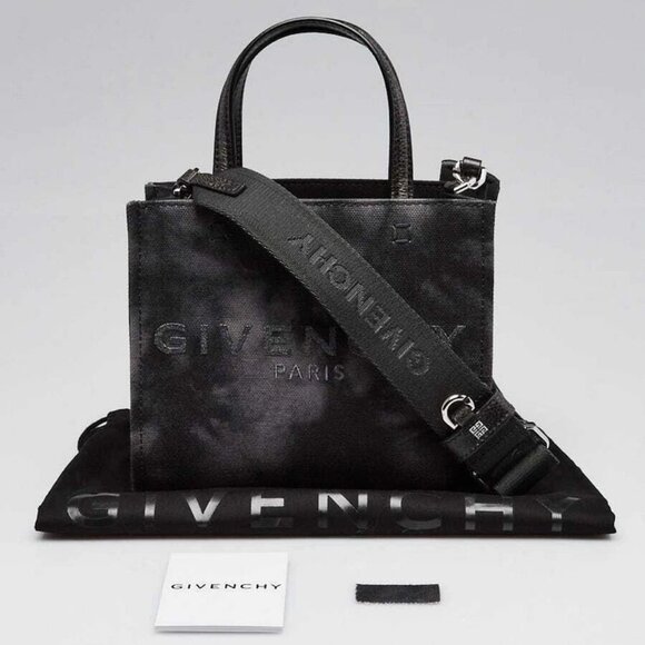 Givenchy Dark Grey Distressed Canvas Mini G Shopping Tote Bag - Picture 11 of 11